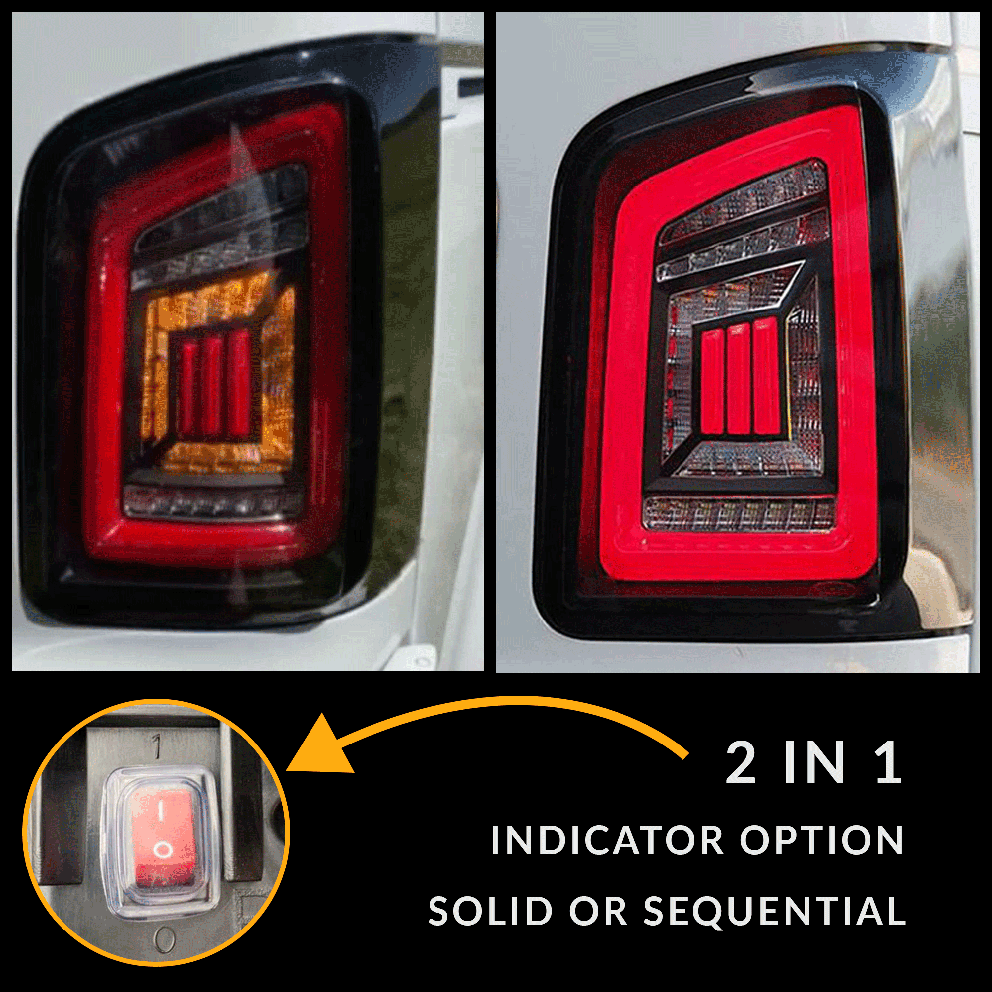 VW T5.1 Transporter MK3.1 Van Sequential Indicator Barndoor LED Rear ...