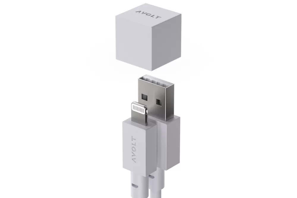 Avolt USB A auf Lightning Ladekabel 1,8m - MFi-zertifiziert, Gotland Grau, flexibles Silikon, schnelles Laden & Datenübertragung 480 mbit/s