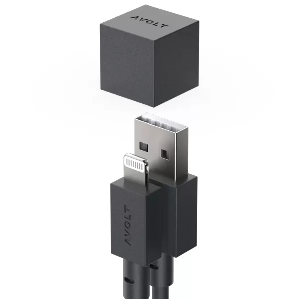 Avolt USB A auf Lightning Ladekabel 1,8m - MFi-zertifiziert, flexibel, Schwarz, ideal für iPhone & iPad, inkl. Staubschutzkappe