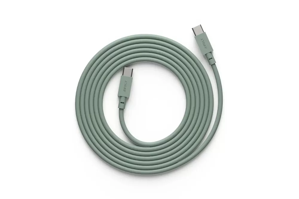 Avolt USB-C Ladekabel 2m "Cable 1" - 60W Schnellladung, flexibel, grün, langlebig, kompatibel mit Avolt Square 1 Steckdosenadapter