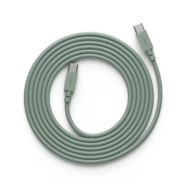 Avolt USB-C Ladekabel 2m "Cable 1" - 60W Schnellladung, flexibel, grün, langlebig, kompatibel mit Avolt Square 1 Steckdosenadapter