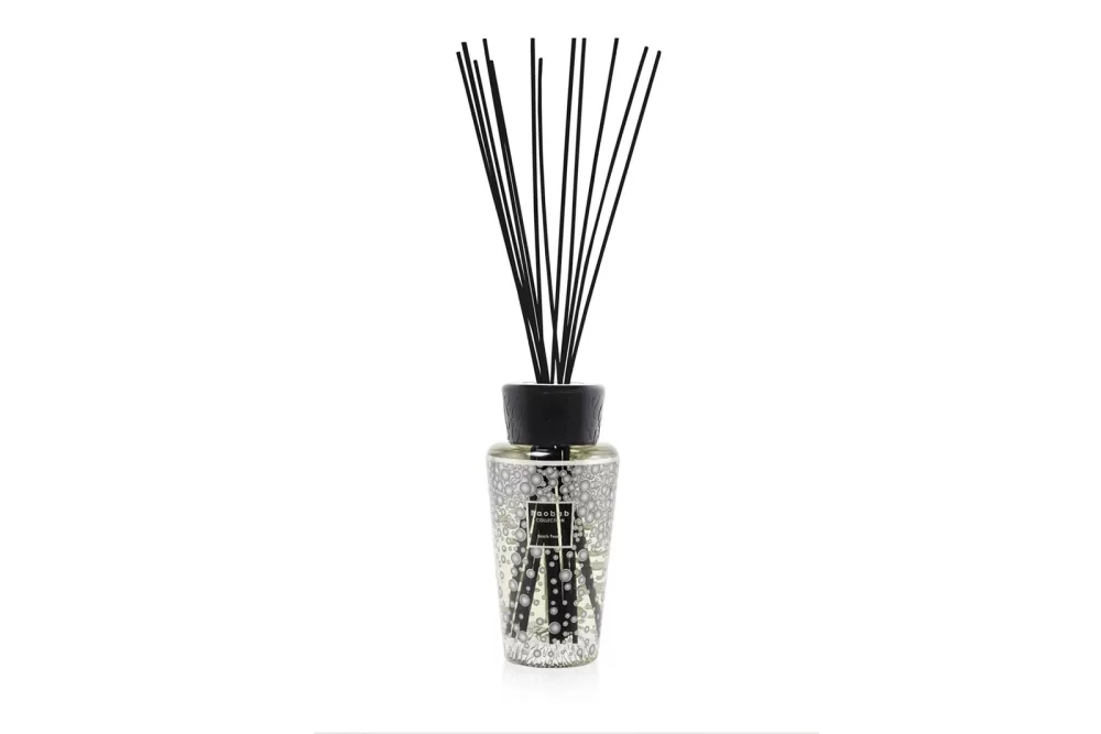 Baobab Diffuser Black Pearls 500 ml - Schwarze Rose & Ingwer, elegantes Design, 6-9 Monate Duftdauer, inkl. Geschenktasche