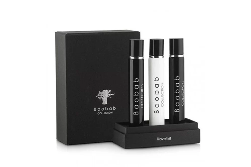 Baobab Home Spray Travel Kit | Les Exclusives | 3 x 30 ml (Platinum, Aurum, Geruchsneutralisierer) | Elegante Geschenkbox für unterwegs