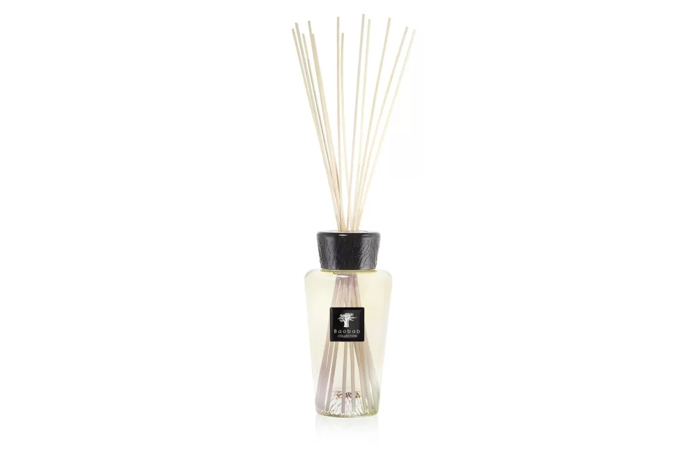 Baobab Diffuser Madagascar Vanilla 500 ml – All Seasons, Duft von Bourbon Vanille & Frangipani, elegantes Glas, gratis Geschenktasche