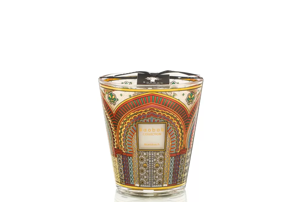 Baobab Marrakech Limited Edition Duftkerze – Orangenblüte, Leder & Patschuli – Handgefertigtes Design – 90% Mineralwachs – Geschenkidee