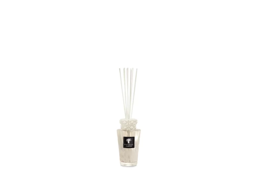 Baobab White Pearls Mini Totem Luxury Diffuser 250 ml - Blumiger Duft mit Moschus & Jasmin, Handgefertigter Keramikaufsatz, Geschenkbox