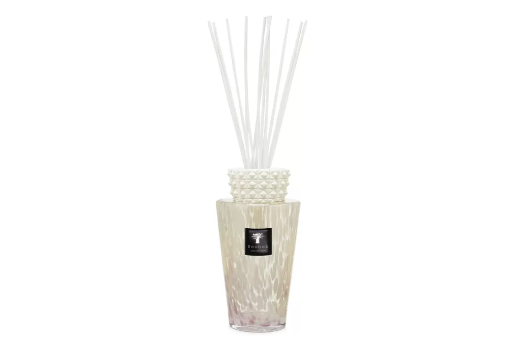 Baobab Totem Luxury Diffuser 5L - White Pearls, Blumiger Duft mit Jasmin & Weißem Moschus, Handgefertigter Keramikaufsatz, Geschenkbox