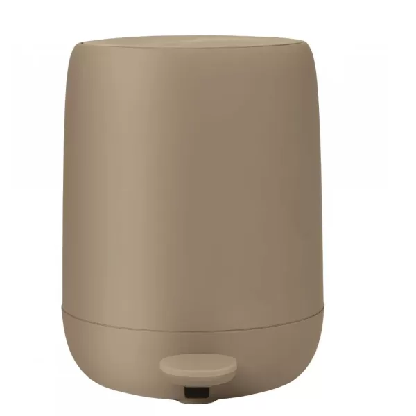 Blomus SONO Treteimer 5L in Tan - Eleganter, geräuschloser Soft-Close Abfalleimer mit Soft-Touch-Oberfläche für Badezimmer, hygienisch und pflegeleicht