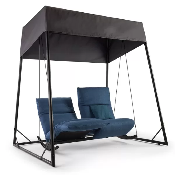 Bullfrog ROCKfrog Outdoor 2-Sitzer Funktionssofa Swing mit Schaukelgestell & Sonnendach - Zen Goldgelb, stufenlose Sitzverstellung, einzigartiges Design