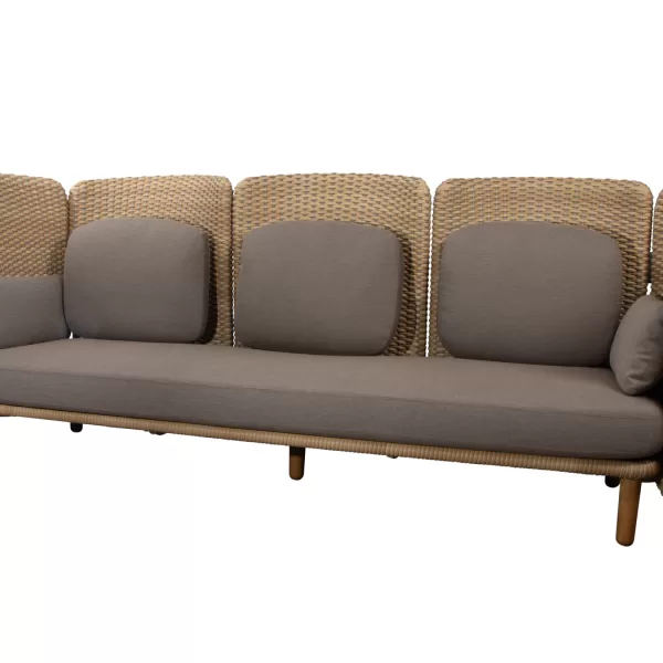 Cane-line Arch Outdoor Modulsofa Taupe – 3-Sitzer mit hohen Armlehnen, flexibles Design, handgeflochten, wetterfest, eleganter Look