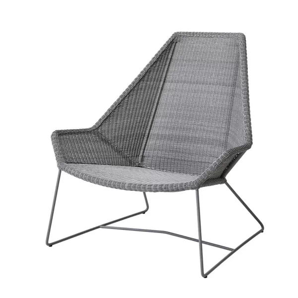 Cane-line Breeze Highback Loungesessel - Wetterfest, Light Grey, Design von Strand+Hvass, Komfortabel, Hochwertig, Ideal für Outdoor