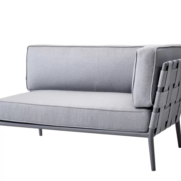 Cane-line Conic 2-Sitzer Sofa-Modul Links - Flexibles Design, Pflegeleichtes AirTouch, Hellgrau - Modernes Outdoor-Möbel von Foersom & Hiort-Lorenzen