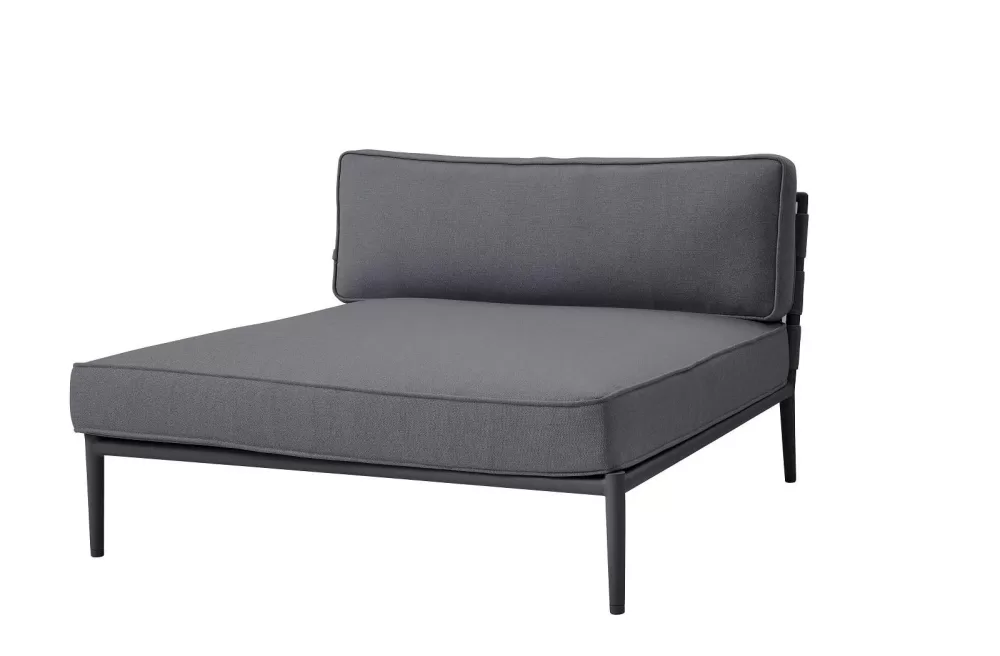 Cane-line Conic Daybed Modul AirTouch - Modernes Lounge-Möbel in Grau, Platz für 2 Erwachsene, wetterfest & pflegeleicht, Design von Foersom & Hiort-Lorenzen