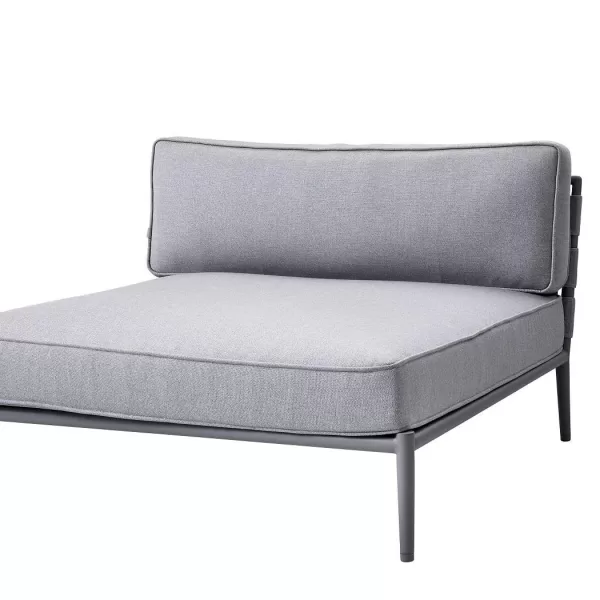 Cane-line Conic Daybed Modul AirTouch – Modernes, gemütliches Outdoor-Daybed, 140 cm, hellgrau, für 2 Personen, wetterfest & pflegeleicht