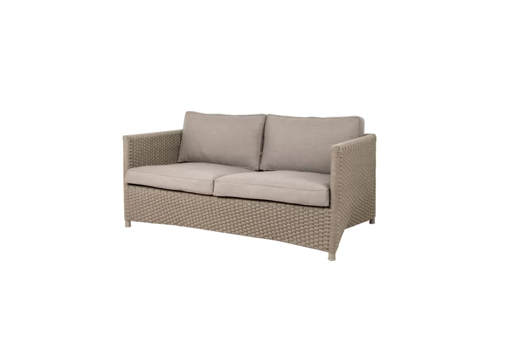 Cane-line Diamond 2-Sitzer Sofa in Taupe – Modernes, wetterfestes Design mit QuickDryFoam® für Terrasse & Garten, pflegeleicht & langlebig