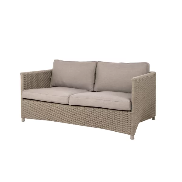 Cane-line Diamond 2-Sitzer Sofa in Taupe – Modernes, wetterfestes Design mit QuickDryFoam® für Terrasse & Garten, pflegeleicht & langlebig