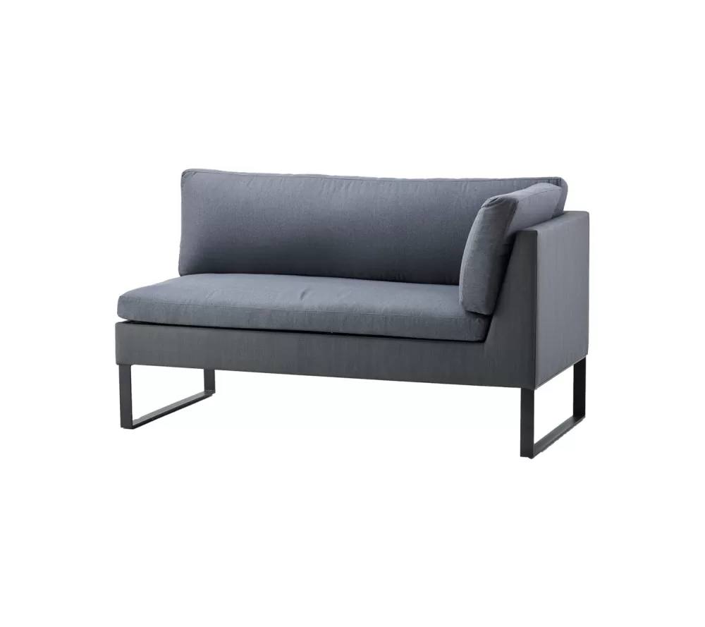 Cane-line Flex 2-Sitzer Modulsofa Links in Grau, inkl. Kissen, wetterfest, flexibel, ideal für Garten & Terrasse, pflegeleicht, robust