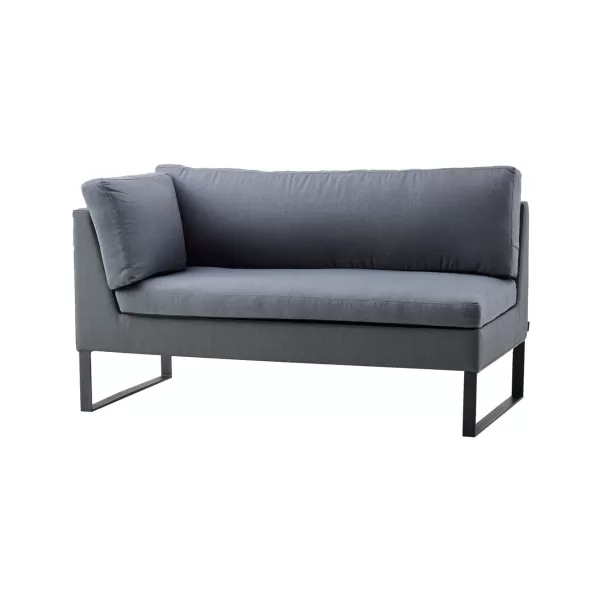 Cane-line Flex 2-Sitzer Modulsofa rechts, grau, inkl. Kissen, wetterfest, pflegeleicht, ideal für Outdoor & Indoor, modernes Design