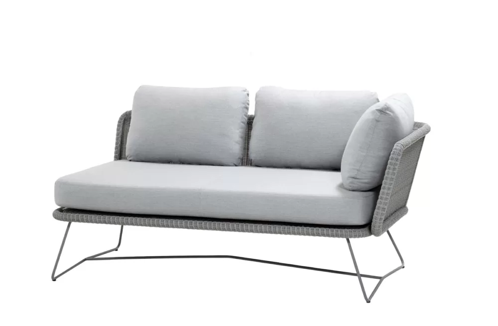 Cane-line Horizon 2-Sitzer Modulsofa Links - Skandinavisches Design, Wetterfest, Pflegeleicht, Taupe/Grau, 158x85x66 cm, Ideal für Terrasse/Garten