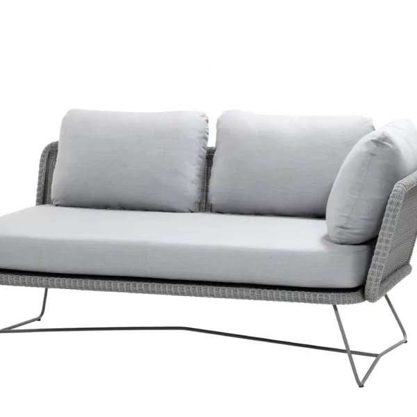 Cane-line Horizon 2-Sitzer Modulsofa Links - Skandinavisches Design, Wetterfest, Pflegeleicht, Taupe/Grau, 158x85x66 cm, Ideal für Terrasse/Garten