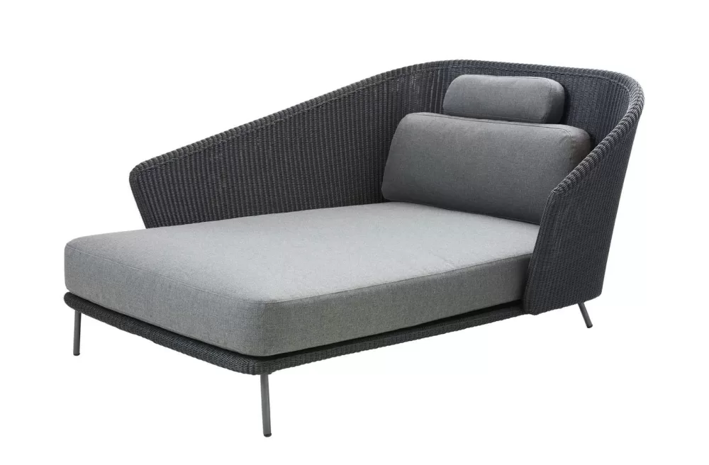 Cane-line Mega Schlafcouch rechts | Daybed mit AirTouch Polster | UV-beständig & schnell trocknend | Modernes skandinavisches Design