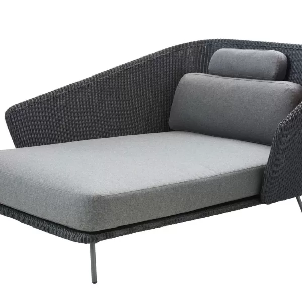 Cane-line Mega Schlafcouch rechts | Daybed mit AirTouch Polster | UV-beständig & schnell trocknend | Modernes skandinavisches Design