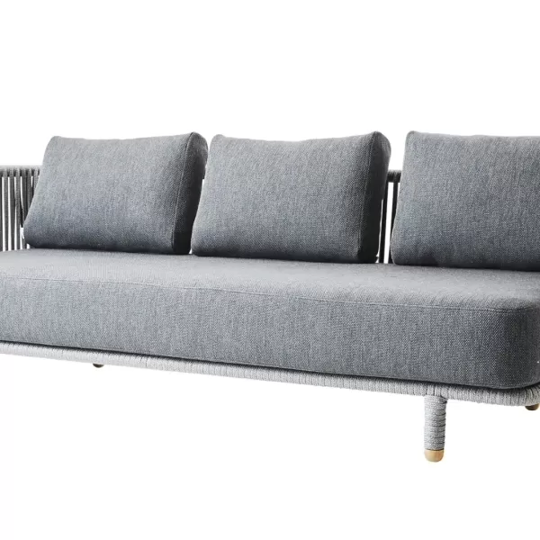 Cane-line Moments 3-Sitzer Sofa – Skandinavisches Design, Soft Rope, QuickDry Kissen, wetterfest, minimalistischer Stil, hoher Komfort