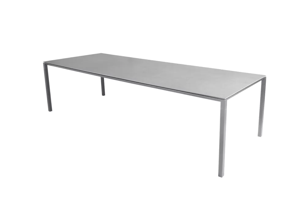 Cane-line Pure Esstisch 280x100 cm - Aluminium & Keramik, Light Grey - Ideal für den Außenbereich, modern & pflegeleicht