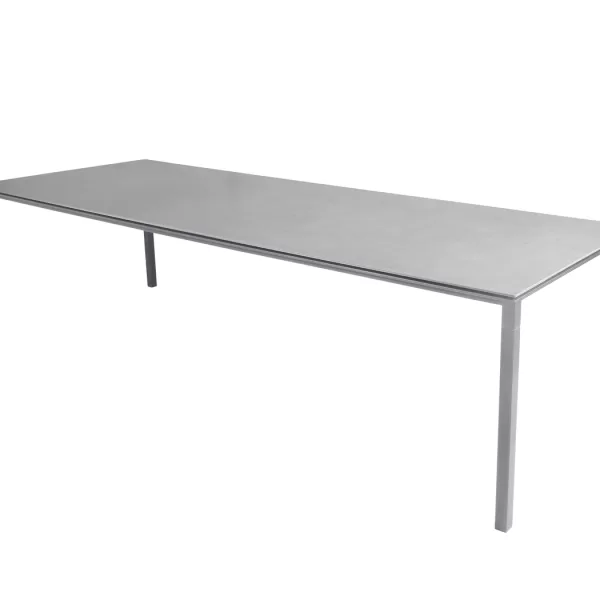 Cane-line Pure Esstisch 280x100 cm - Aluminium & Keramik, Light Grey - Ideal für den Außenbereich, modern & pflegeleicht