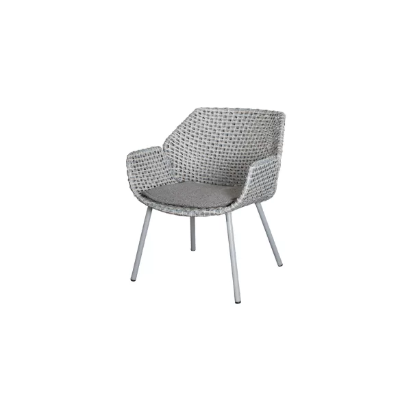 Cane-line Vibe Loungesessel – Wetterfest, Light Grey/Grey/Taupe, Dunkelgraue Kissen, modernes Design, ideal für Outdoor, 70x66x78 cm