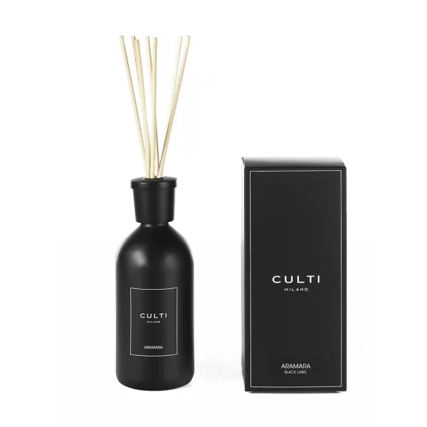 Culti Milano Aramara Diffuser 500 ml | Stile Black Label | Zitrus-Duft: Bitterorange, Bergamotte, Sandelholz | Elegantes Design