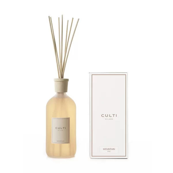 Culti Milano Mountain Diffuser 1000 ml - Holziger Raumduft mit Vetiver, Kardamom & Zedernholz für 30 m² - Stilvolle Raumdeko