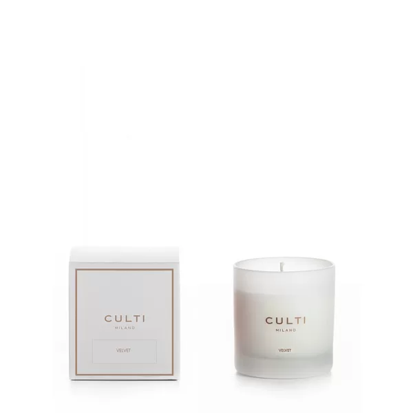 Culti Milano Velvet Duftkerze - 60h Brenndauer, romantische Noten von Veilchen, Tuberose, Ylang-Ylang, elegantes Glas mit mattem Finish