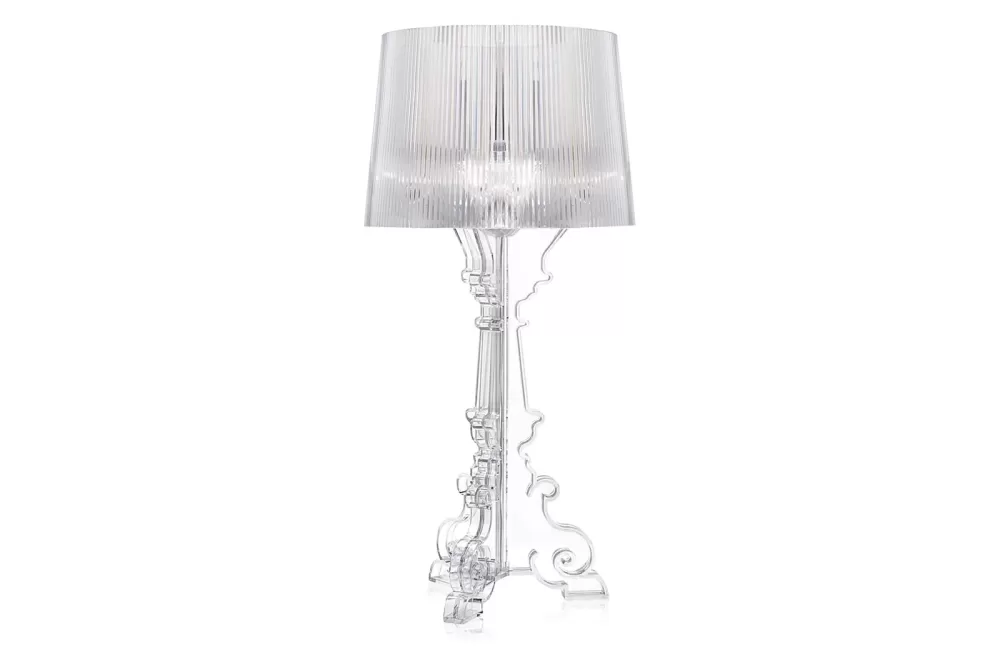 Kartell Bourgie Transparent Tischlampe - Barockstil, Plissé-Schirm, 3 Höhen, nachhaltiges Polycarbonat 2.0, klassisch & modern.