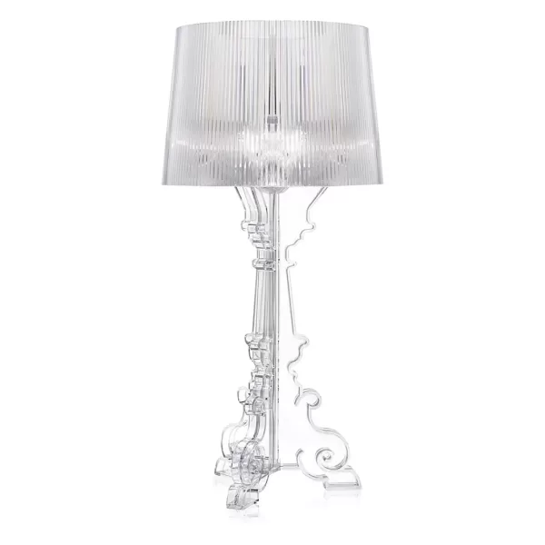 Kartell Bourgie Transparent Tischlampe - Barockstil, Plissé-Schirm, 3 Höhen, nachhaltiges Polycarbonat 2.0, klassisch & modern.