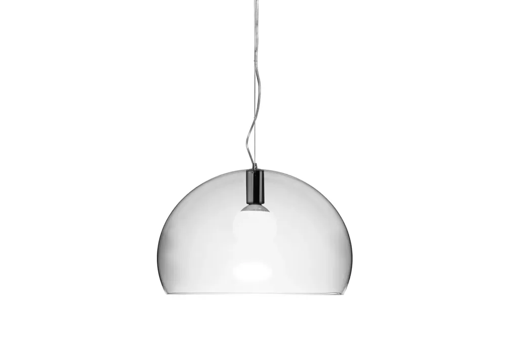 Kartell FL/Y Pendelleuchte Transparent - Kristall-Lampe mit innovativem Design, zeitloser Eleganz und faszinierender Lichtreflexion