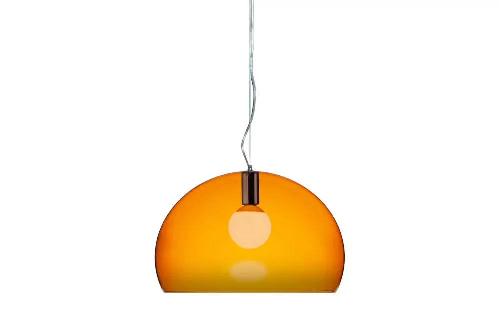 Kartell FL/Y Pendelleuchte Transparent Orange | Design Lampe, moderne Eleganz, einzigartiges Material, stilvolles Licht für Interieurs