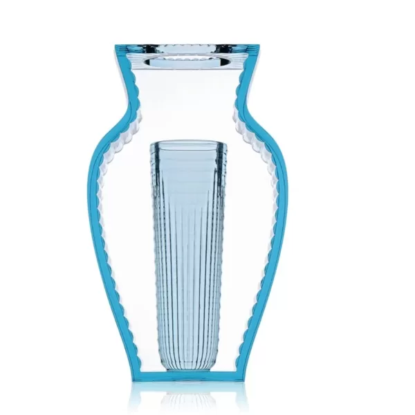 Kartell I Shine Vase Blau – Elegante Geometrie von Eugeni Quitllet, Art-Déco inspiriert, stilvolle Dekoration für Ihr Zuhause