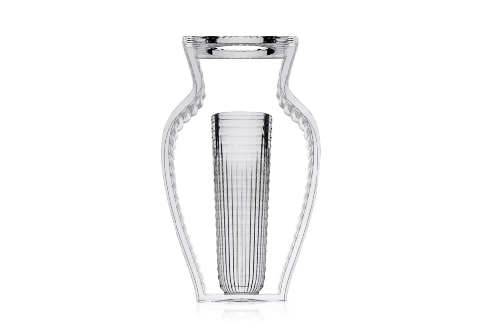 Kartell I Shine Vase Crystal - Elegante geometrische Dekoration von Eugeni Quitllet, Art-Déco inspiriert, zeitloses Design für stilvolle Akzente