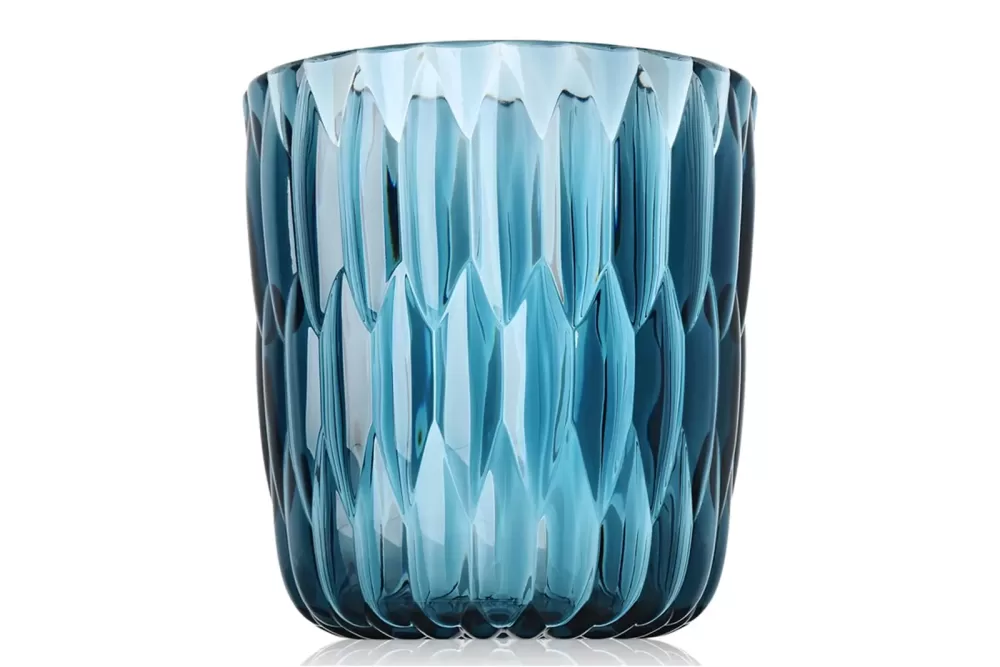 Kartell Jelly Vase Blau - Einzigartiges Design, Kunststoff mit geleeartiger Optik, Hochwertige Verarbeitung, Vielseitig einsetzbar