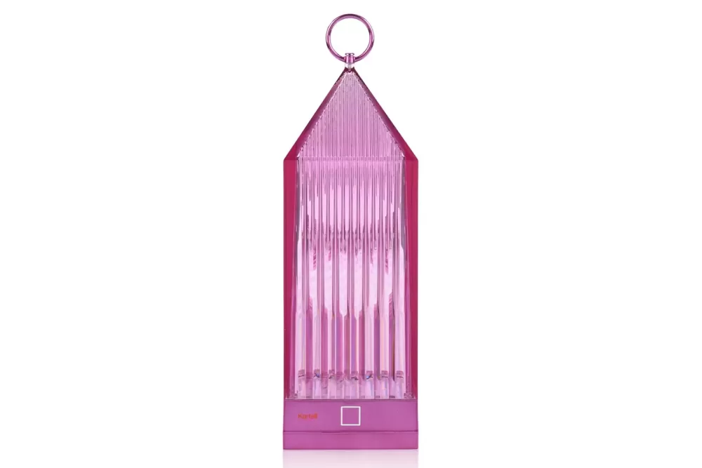 Kartell Lantern Akkuleuchte | Dimmbare Tischleuchte fliederblau | LED, IP54, USB aufladbar, Innen- & Außenbereich, 5h Akkulaufzeit