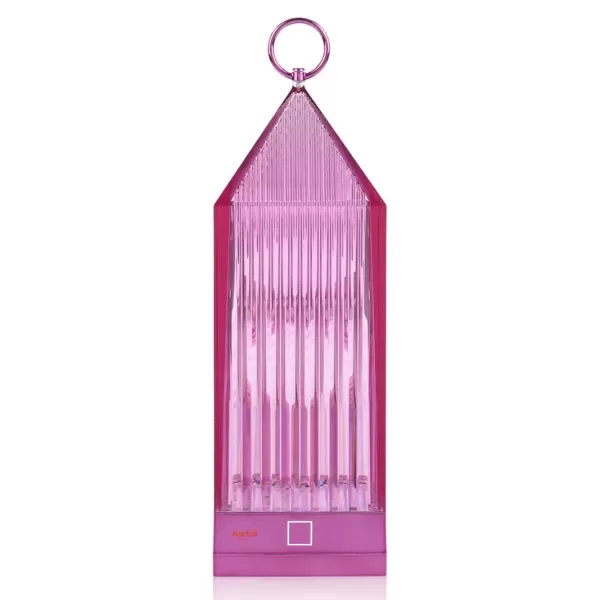 Kartell Lantern Akkuleuchte | Dimmbare Tischleuchte fliederblau | LED, IP54, USB aufladbar, Innen- & Außenbereich, 5h Akkulaufzeit