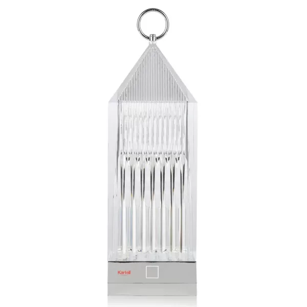 Kartell Lantern | Akkubetriebene dimmbare LED-Tischleuchte, IP54, transparent, USB-Ladestation, 5 Farben, modernes Design von Fabio Novembre