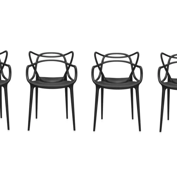 Kartell Masters Stühle 4er Set Schwarz - Ausstellungsstücke, moderne Designklassiker von Philippe Starck, leicht & vielseitig.