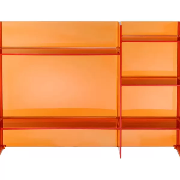 Kartell Sound-Rack Regal in Orange | Modular, Stapelbar & Transparentes Regalsystem | Vielseitig als Aufbewahrung & Raumteiler