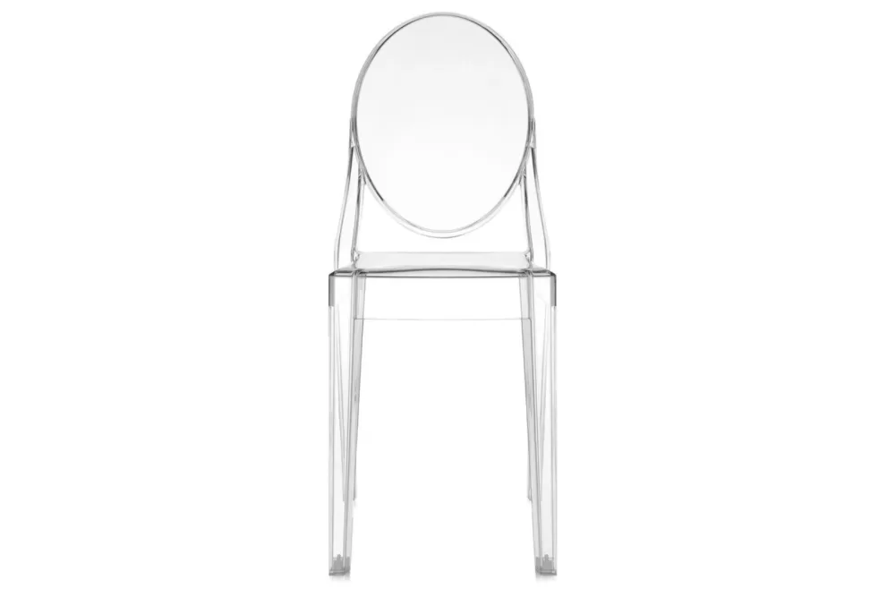 Kartell Victoria Ghost Stuhl von Philippe Starck - eleganter, witterungsbeständiger Designstuhl mit viktorianischer Rückenlehne, transparent, für drinnen & draußen