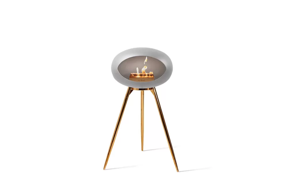 Le Feu Ground High Nickel Bioethanol Kamin in Roségold – Eleganter Design Kamin für stilvolle Wohnräume, umweltfreundlich und modern