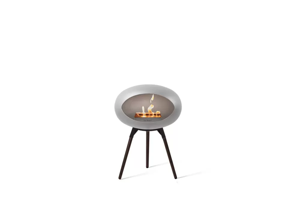 Le feu Ground Low Nickel Bioethanol Kamin - Schwarze Eiche, transportabel, modern, für Innen & Außen, elegantes Design, platzsparend.