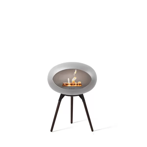 Le feu Ground Low Nickel Bioethanol Kamin - Schwarze Eiche, transportabel, modern, für Innen & Außen, elegantes Design, platzsparend.