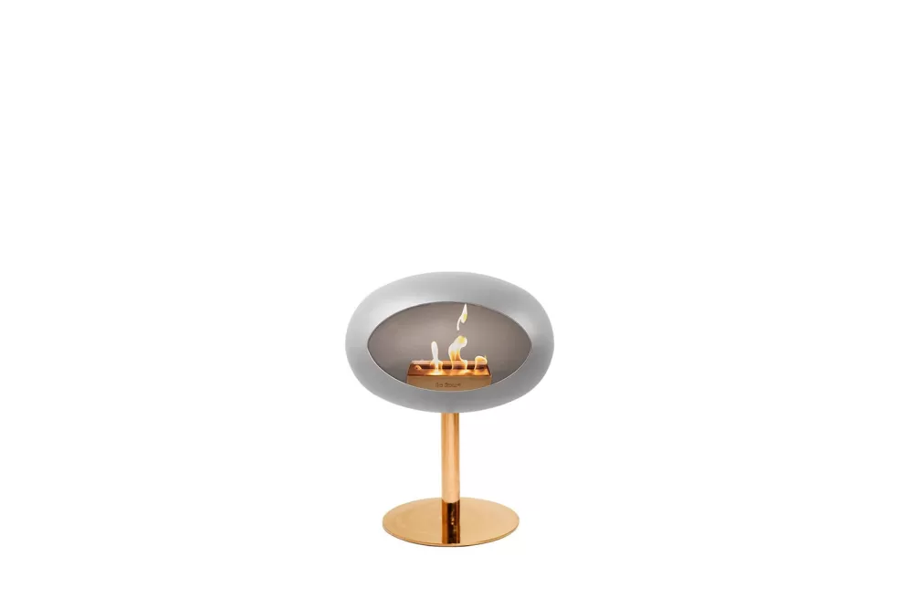 Le Feu Ground Steel Bioethanol Kamin Roségold Edition – Modern, rauchfrei, für Innen & Außen, inkl. Brenner, einfach zu montieren, elegantes Design